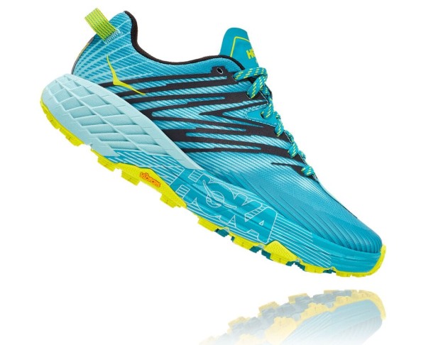 Hoka One One Speedgoat 4 Womens UK - Turquoise / Blue Trail Running Shoes - SZKNF8405